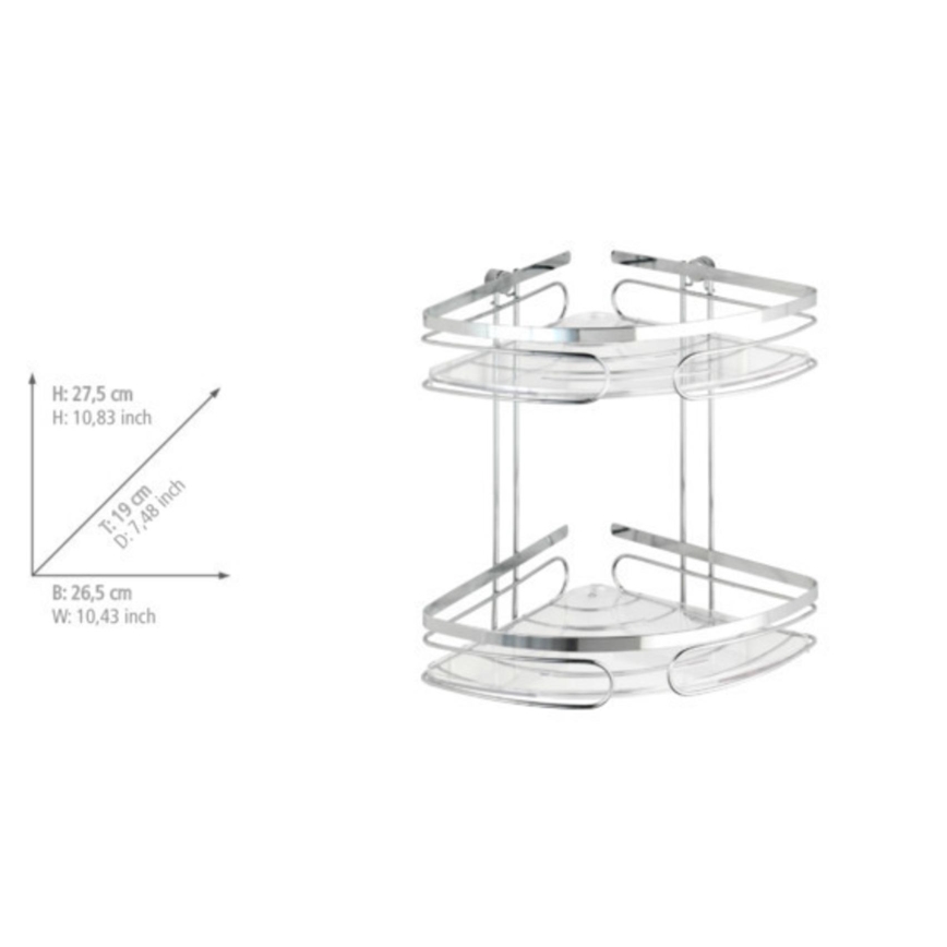 WENKO 20412100-Nurgariiul PREMIUM ROOSTEVABA TERAS 26,5x27,5 cm roostevaba/hõbedane
