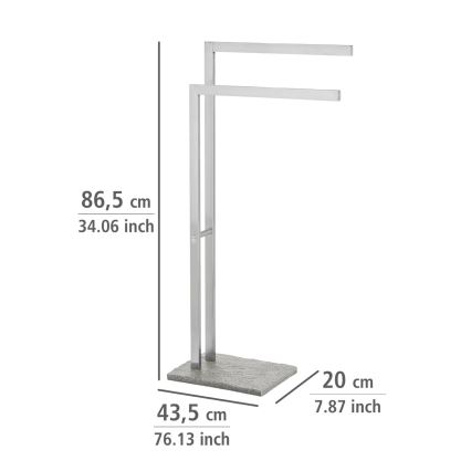 WENKO 20603100 - Rätikuhoidja GRANIT 43,5x86,5 cm roostevaba teras/satiin/hall