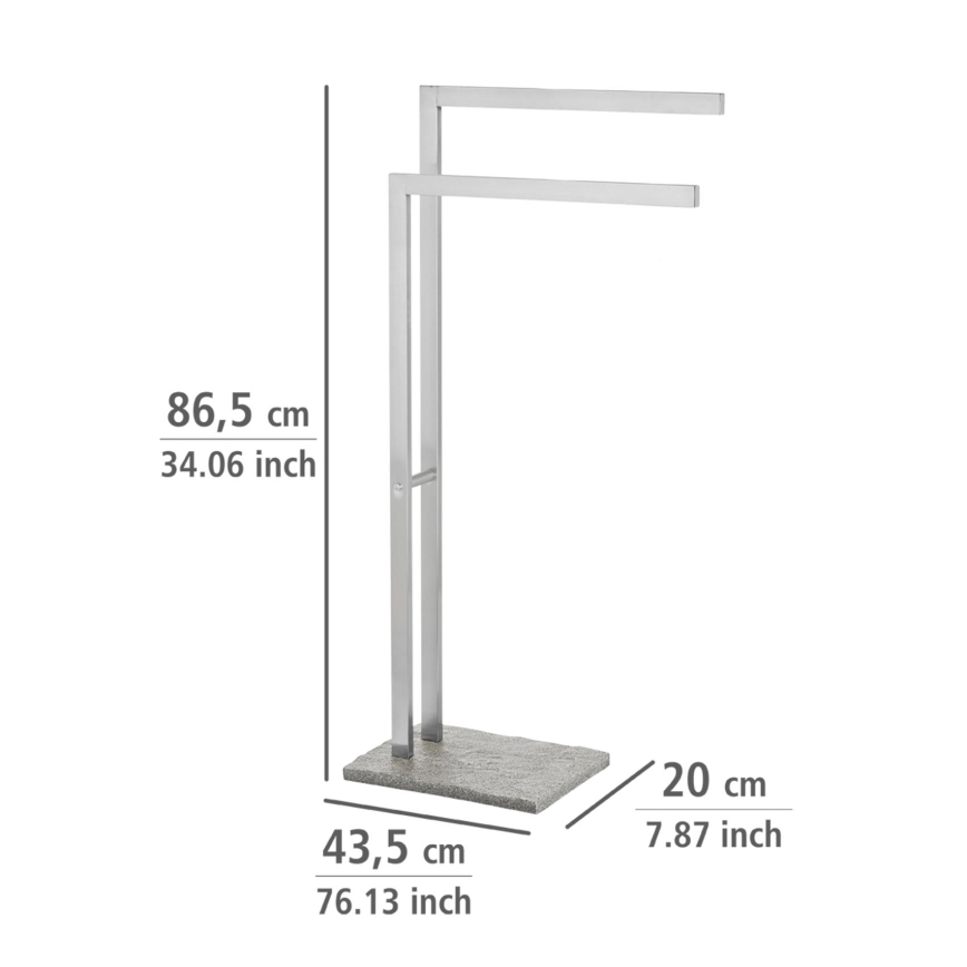 WENKO 20603100 - Rätikuhoidja GRANIT 43,5x86,5 cm roostevaba teras/satiin/hall