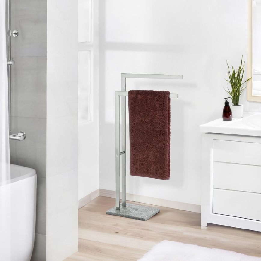 WENKO 20603100 - Rätikuhoidja GRANIT 43,5x86,5 cm roostevaba teras/satiin/hall