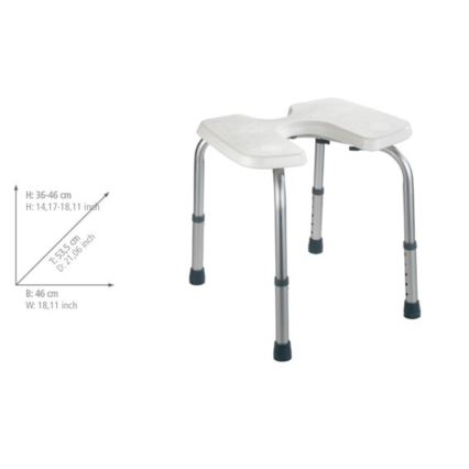 WENKO 206051100-SECURA taburet 46x53,5 cm valge/hõbedane
