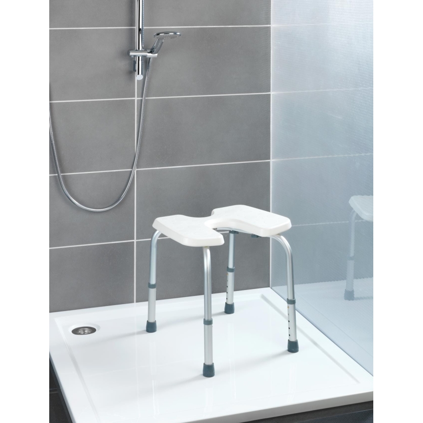 WENKO 206051100-SECURA taburet 46x53,5 cm valge/hõbedane