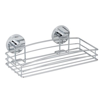 WENKO 20883100- VACUUM-LOC ümmargune riiul, teras, 26 x 15,3 cm, läikiv kroom