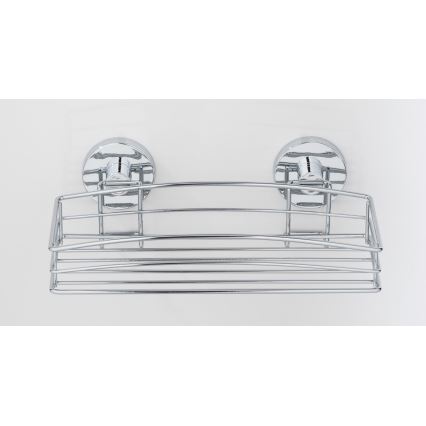 WENKO 20883100- VACUUM-LOC ümmargune riiul, teras, 26 x 15,3 cm, läikiv kroom