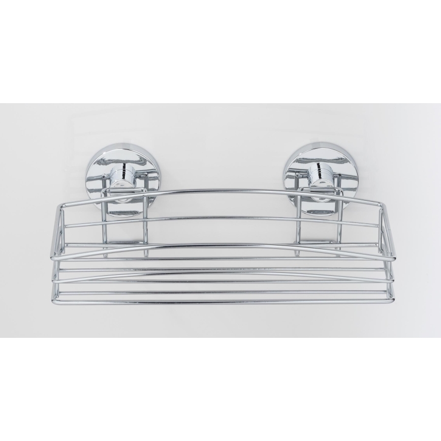 WENKO 20883100- VACUUM-LOC ümmargune riiul, teras, 26 x 15,3 cm, läikiv kroom