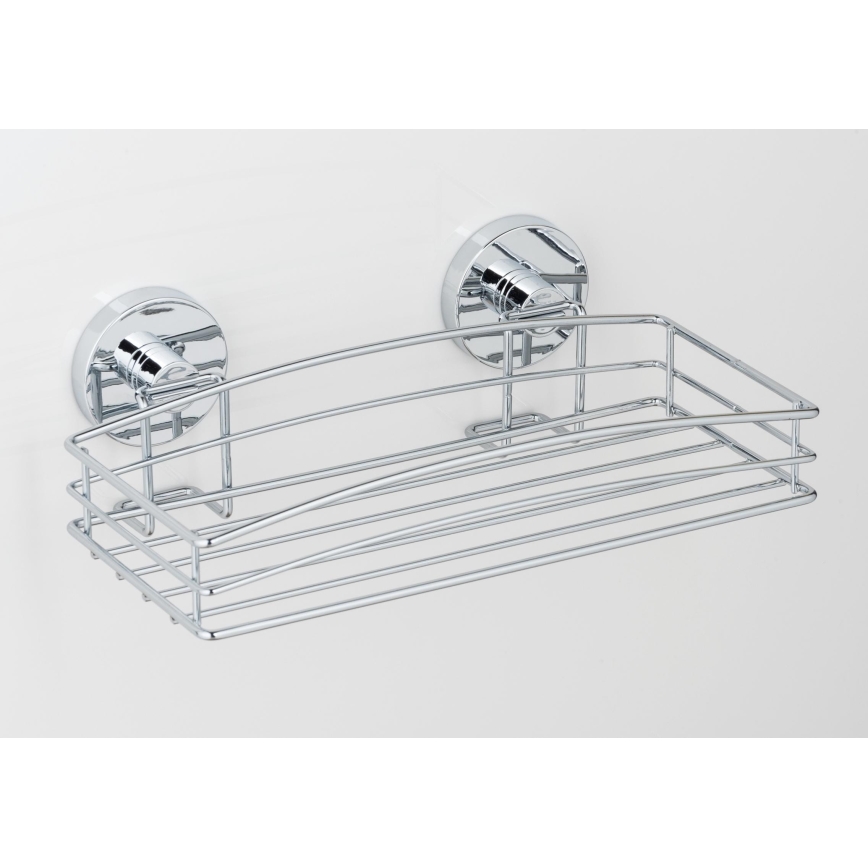 WENKO 20883100- VACUUM-LOC ümmargune riiul, teras, 26 x 15,3 cm, läikiv kroom