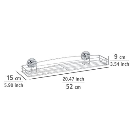 WENKO 20884100-Riiul VACUUM-LOC MILAZZO 51x15,2 cm läikiv kroom