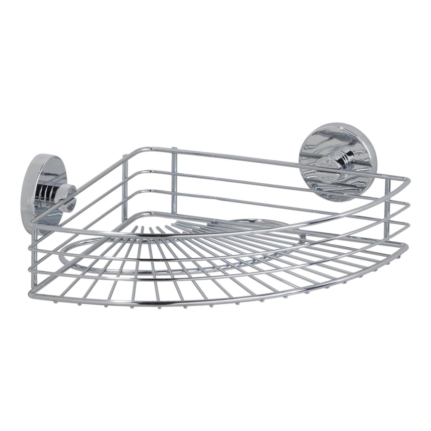 WENKO 20887100-riiul VACUUM-LOC ümmargune teras 31x22,5 cm läikiv kroom