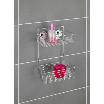 WENKO 20889100 - VACUUM-LOC ümmargune riiul, roostevabast terasest, 26x38 cm, läikiv kroom