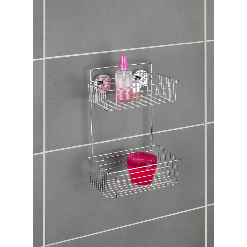 WENKO 20889100 - VACUUM-LOC ümmargune riiul, roostevabast terasest, 26x38 cm, läikiv kroom