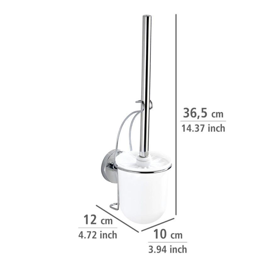 WENKO 20898100-WC hari VACUUM-LOC MILAZZO 10x34 cm roostevaba teras/läikiv kroom/valge