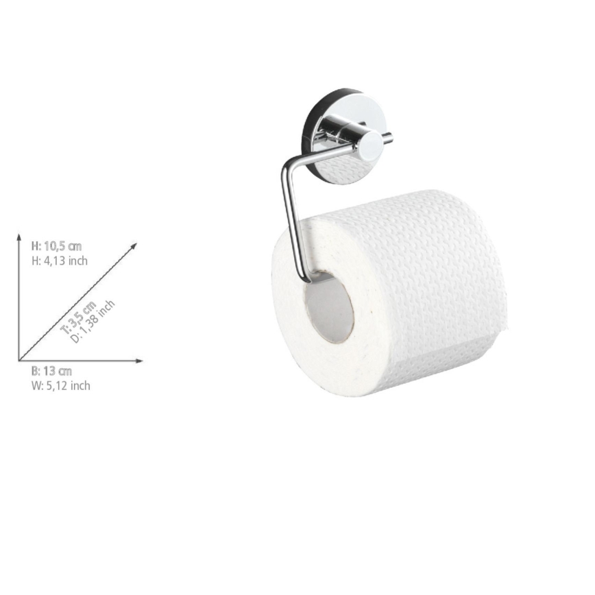 WENKO 20899100-tualettpaberihoidik VACUUM-LOC MILAZZO 13x10,5 cm läikiv kroom
