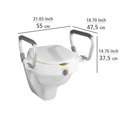 WENKO 20924100-WC-poti kaas SECURA 55x47,5 cm valge/hõbedane