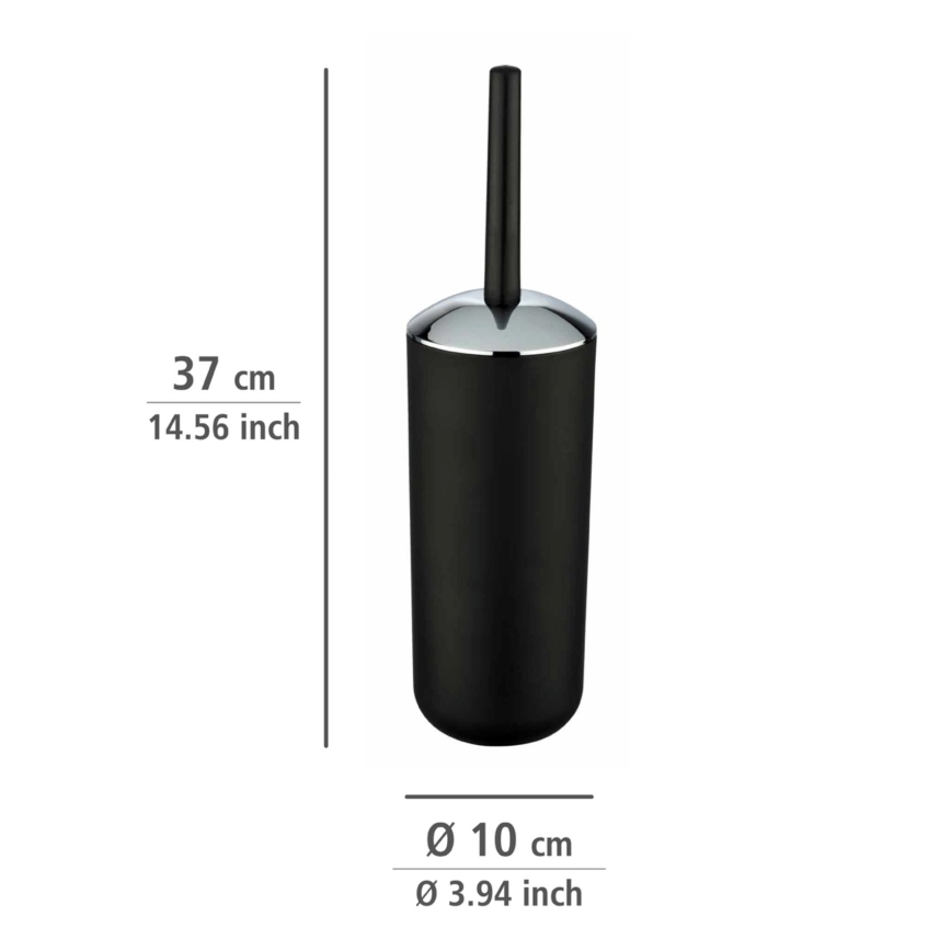 WENKO 21210100 - WC-hari BRASIL 10x37 cm must/läikiv kroom