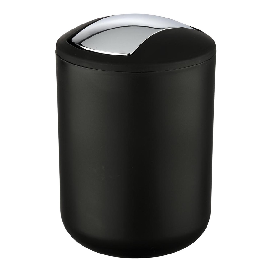 WENKO 21211100 - Prügikorv BRASIL 14x21 cm must/läikiv kroom