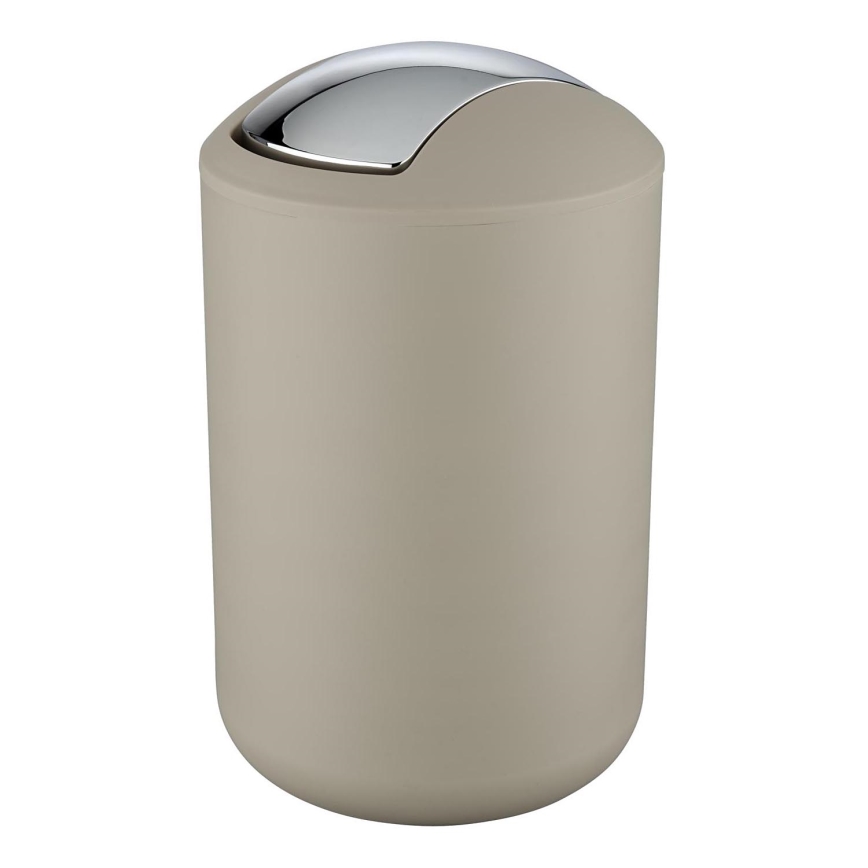 WENKO 21222100 - BRASIL prügikorv 19,5x31 cm beež/läikiv kroom