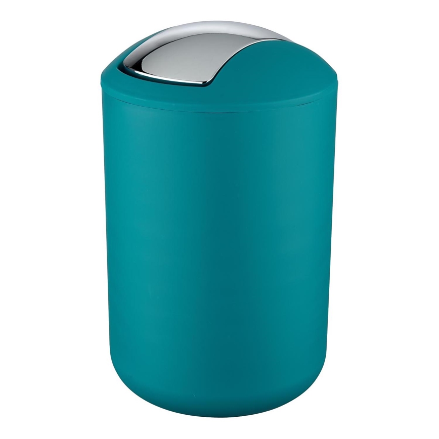 WENKO 21227100 - Prügikast BRASIL 19,5x31 cm türkiissinine/läikiv kroom