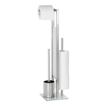 WENKO 21564100 - WC-hari RIVALTA 18x70 cm roostevaba/hõbedane/valge/must