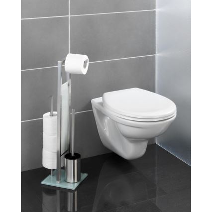 WENKO 21564100 - WC-hari RIVALTA 18x70 cm roostevaba/hõbedane/valge/must