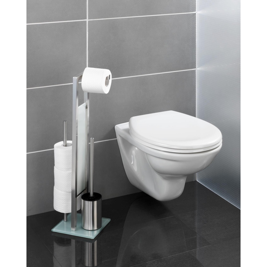 WENKO 21564100 - WC-hari RIVALTA 18x70 cm roostevaba/hõbedane/valge/must