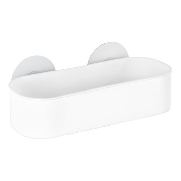 WENKO 21824100-OSIMO riiul, plastikust, 27x12 cm, valge/läbipaistev