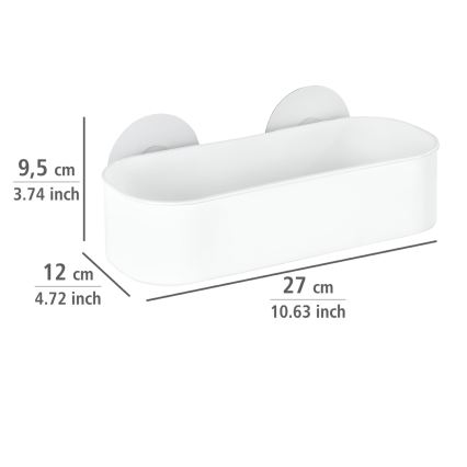 WENKO 21824100-OSIMO riiul, plastikust, 27x12 cm, valge/läbipaistev
