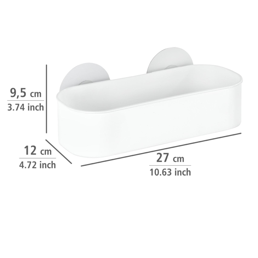 WENKO 21824100-OSIMO riiul, plastikust, 27x12 cm, valge/läbipaistev