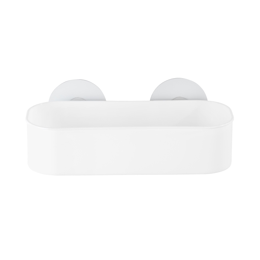 WENKO 21824100-OSIMO riiul, plastikust, 27x12 cm, valge/läbipaistev