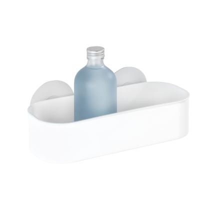 WENKO 21824100-OSIMO riiul, plastikust, 27x12 cm, valge/läbipaistev