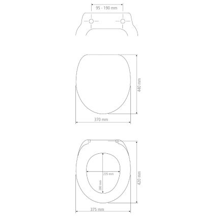 WENKO 21901100-WC WC-istme kaas KOS 44x37 cm valge/hõbedane