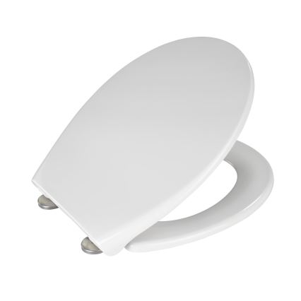 WENKO 21903100-WC WC-poti kaas SAMOS 44,5 x 37,5 cm valge/hõbedane