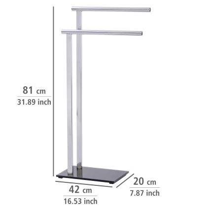 WENKO 22090100 - Rätikuhoidja LAVA 42x81 cm roostevabast terasest/hõbe/must