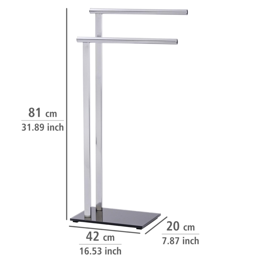 WENKO 22090100 - Rätikuhoidja LAVA 42x81 cm roostevabast terasest/hõbe/must
