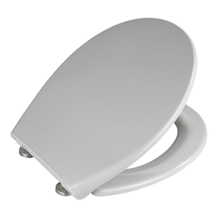 WENKO 22402100-WC WC-poti kaas SAMOS 44,5x37,5 cm hall/hõbedane