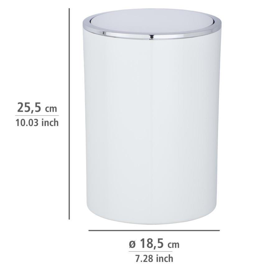 WENKO 22554100 - Prügikast INCA 18,5x25,5 cm valge/läikiv kroom