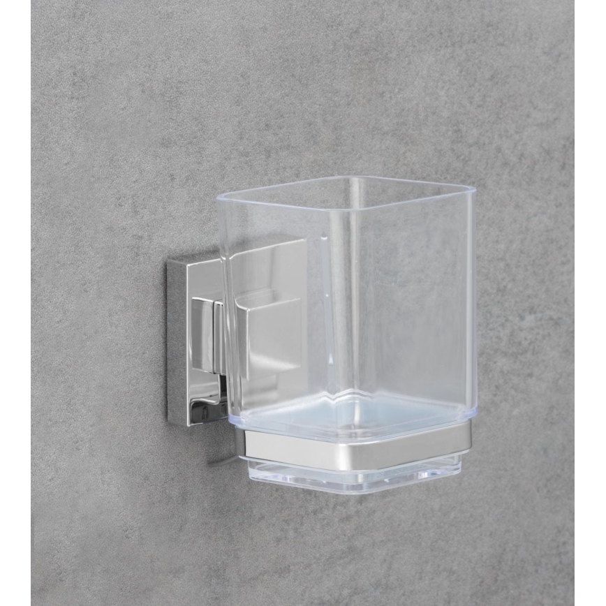 WENKO 22680100 -Klaas VACUUM-LOC QUADRO ED 7,5x10 cm hõbedane/läikiv kroom/läbipaistev