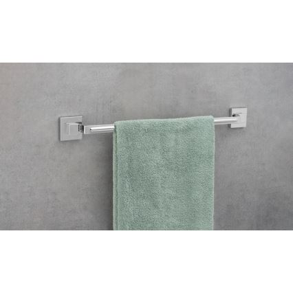 WENKO 22684100-Rätikuhoidja VACUUM-LOC QUADRO ED 60,5x6 cm hõbedane/läikiv kroom