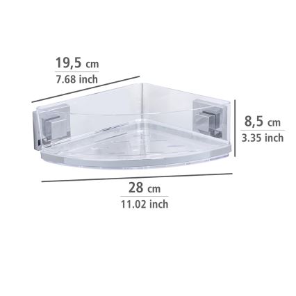 WENKO 22686100-Nurgariiul VACUUM-LOC QUADRO ED 28x19,5 cm hõbedane/läbipaistev