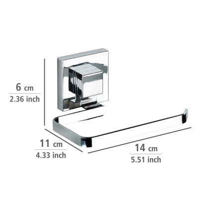 WENKO 22687100-Tualettpaberihoidja VACUUM-LOC QUADRO ED 14x11 cm läikiv kroom