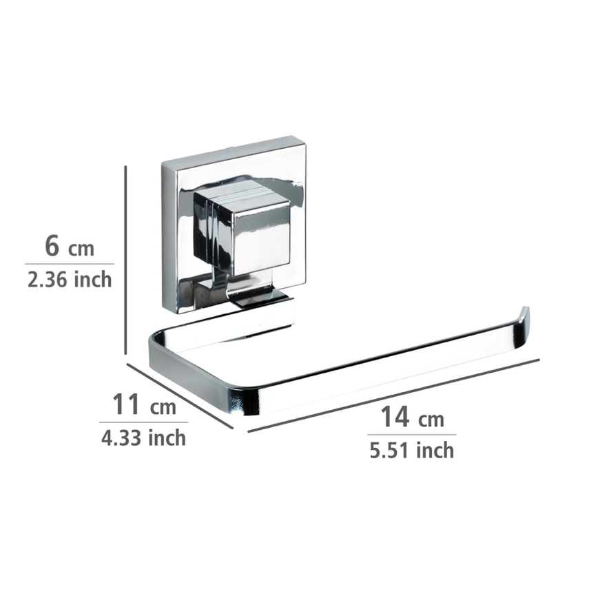 WENKO 22687100-Tualettpaberihoidja VACUUM-LOC QUADRO ED 14x11 cm läikiv kroom