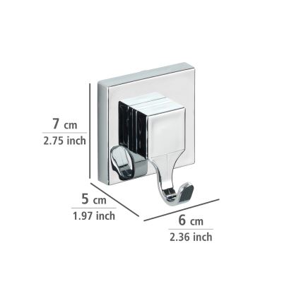 WENKO 22688100-konks VACUUM-LOC QUADRO ED 6x7 cm hõbedane/läikiv kroom