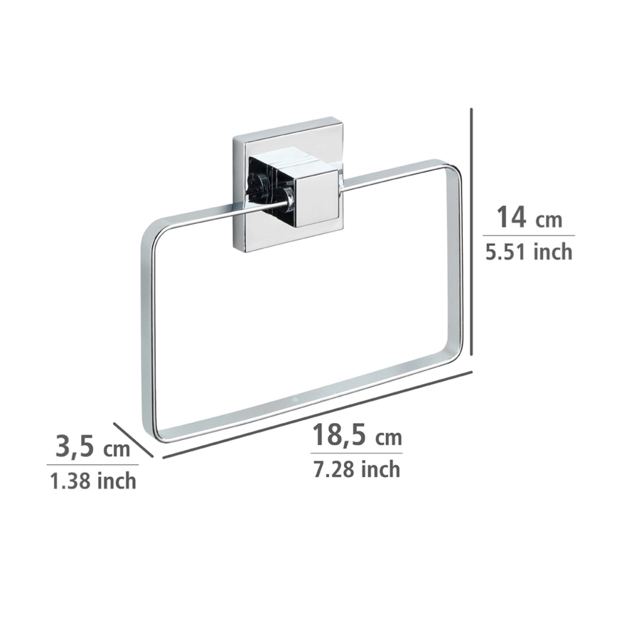 WENKO 22689100-Rätikuhoidja VACUUM-LOC QUADRO ED 18,5x14 cm hõbedane/läikiv kroom