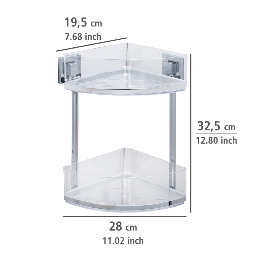 WENKO 22690100-Nurgariiul VACUUM-LOC QUADRO ED 28x32,5 cm hõbedane/läikiv kroom