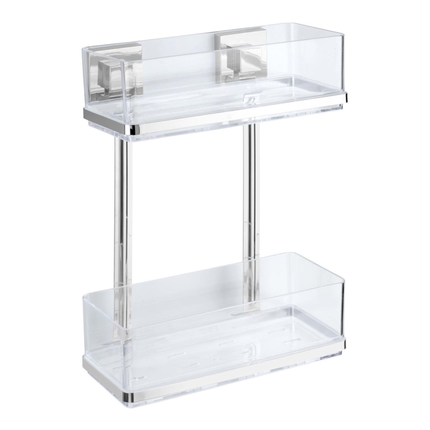 WENKO 22691100-Riiul VACUUM-LOC QUADRO ED 25,5x32,5 cm hõbedane/läikiv kroom/läbipaistev