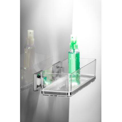 WENKO 22692100-riiul VACUUM-LOC QUADRO ED 25,5x14 cm hõbedane/selge