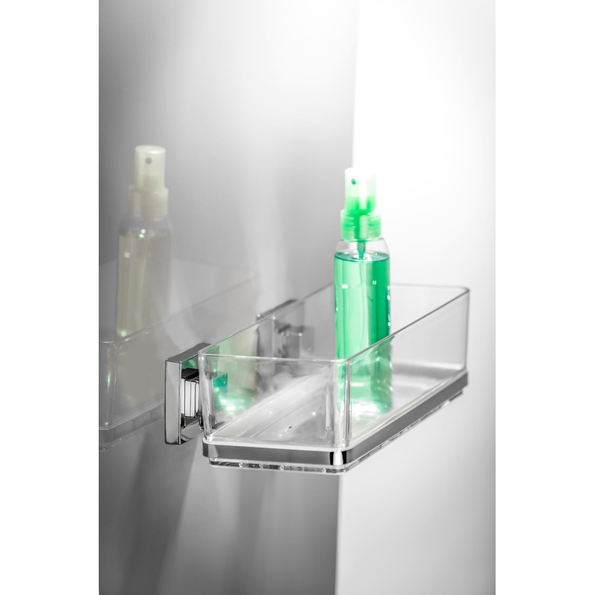 WENKO 22692100-riiul VACUUM-LOC QUADRO ED 25,5x14 cm hõbedane/selge