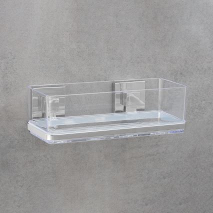WENKO 22692100-riiul VACUUM-LOC QUADRO ED 25,5x14 cm hõbedane/selge