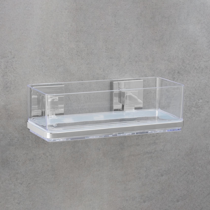 WENKO 22692100-riiul VACUUM-LOC QUADRO ED 25,5x14 cm hõbedane/selge