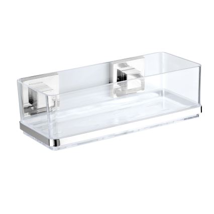 WENKO 22692100-riiul VACUUM-LOC QUADRO ED 25,5x14 cm hõbedane/selge