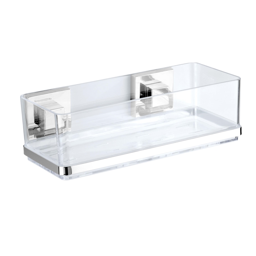 WENKO 22692100-riiul VACUUM-LOC QUADRO ED 25,5x14 cm hõbedane/selge